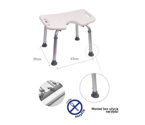 Taboret prysznicowy z wycięciem "U" ARmedical AR-209