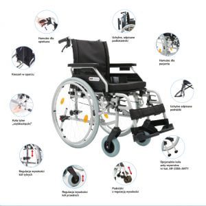 Wózek inwalidzki aluminiowy Dynamic AR-330A ARmedical